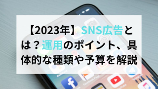 【2023年】SNS広告とは？運用のポイント、具体的な種類や予算を解説